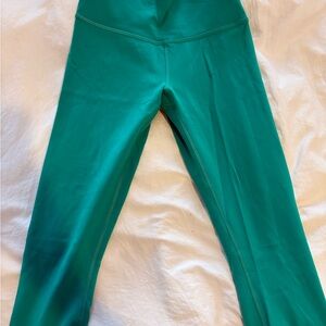 lululemon align cropped leggings in turquoise green